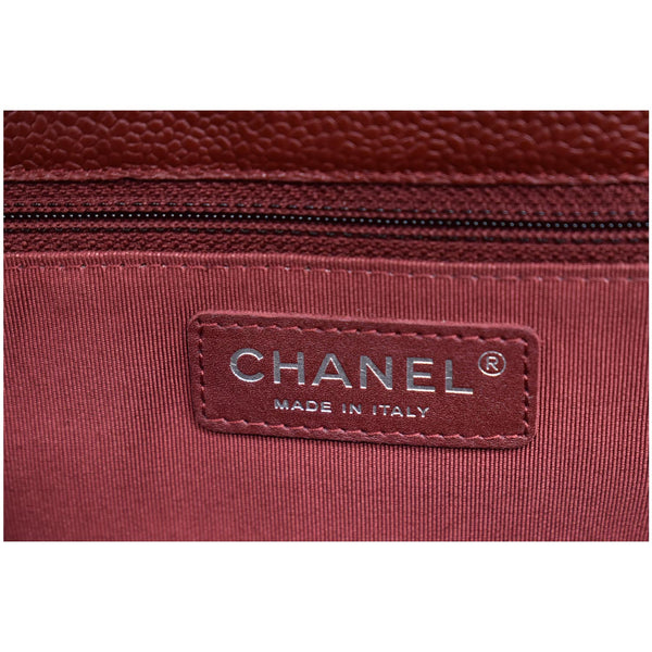 Chanel Front Flap Pocket Quilted Caviar Leather Tote Bag