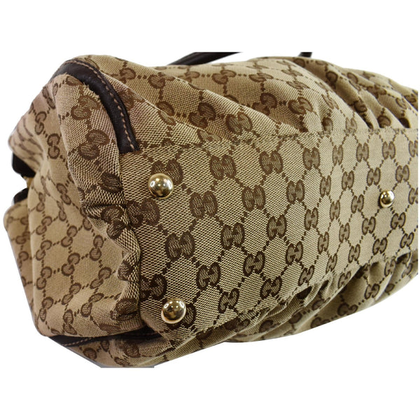 GUCCI GG Canvas Gold D Ring Tote Bag Beige/Ebony 190248