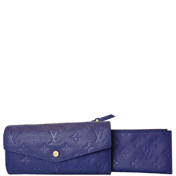 LOUIS VUITTON Curieuse Monogram Empreinte Leather Wallet Blue
