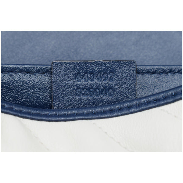 GUCCI Torchon GG Marmont Small Calfskin Matelasse Shoulder Bag White