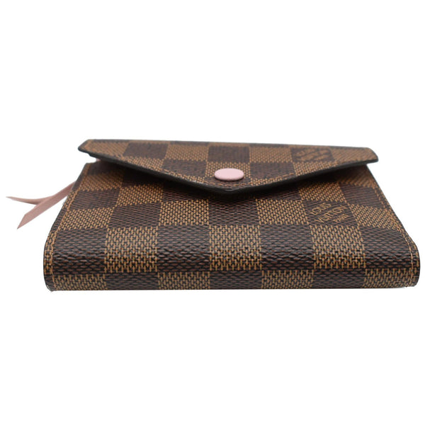 LOUIS VUITTON Victorine Damier Ebene Canvas Wallet Rose Ballerina