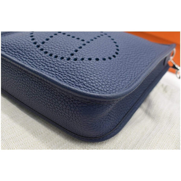 HERMES Evelyne TPM Clemence Leather Crossbody Bag Blue