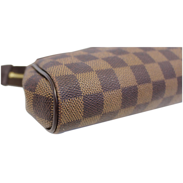 LOUIS VUITTON Pochette Eva Damier Ebene Clutch Crossbody Bag Brown