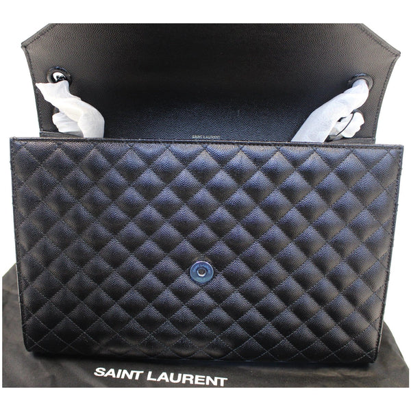 YVES SAINT LAURENT Envelope Large Matelasse Embossed Leather Shoulder Bag Black