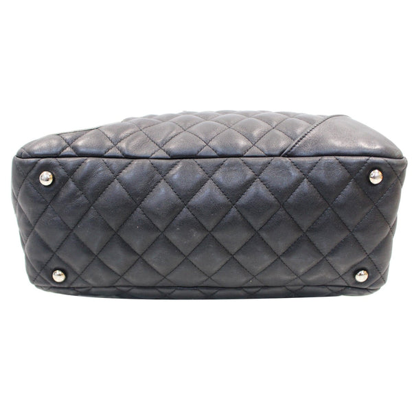 CHANEL Cambon Line Leather Shoulder Bag Black