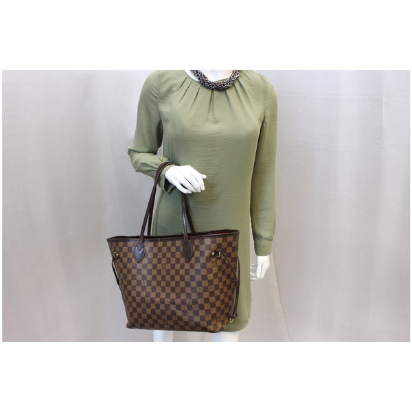 LOUIS VUITTON Neverfull MM Damier Ebene Tote Shoulder Bag-US