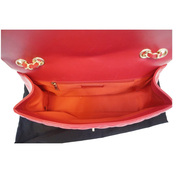 Chanel Jumbo Classic Single Flap Bag Leather Red interior
