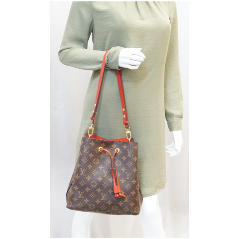 LOUIS VUITTON NeoNoe Monogram Canvas Shoulder Bag Coquelicot