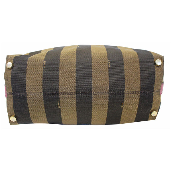 Fendi Tobacco Pequin Stripe Canvas Large - back view