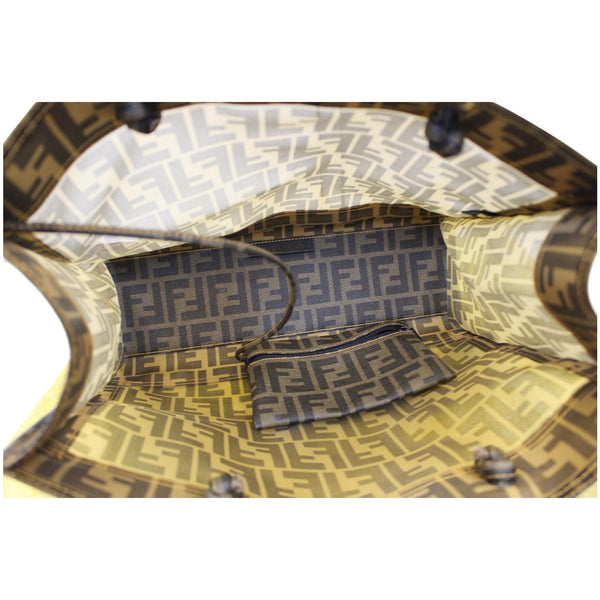 FENDI Tobacco Zucca Print Mesh Fabric Tote Bag Brown