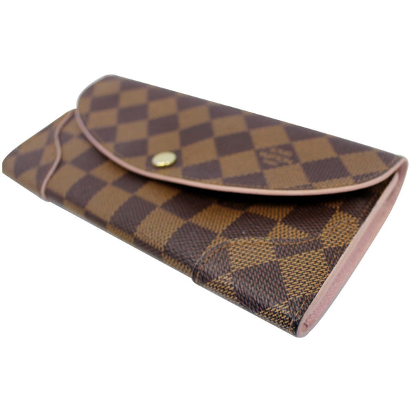 LOUIS VUITTON Caissa Damier Ebene Wallet Rose Ballerine-US