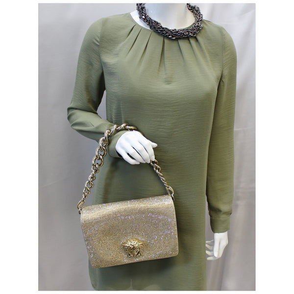 Versace Crystal Medusa Evening Sultan Hanbag Gold-US