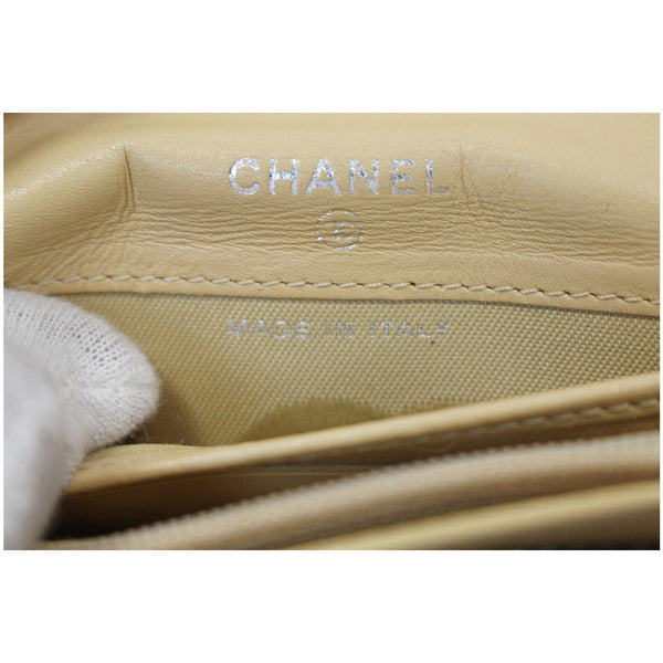 Chanel Cambon Flap Calfskin Quilted Wallet Beige interior