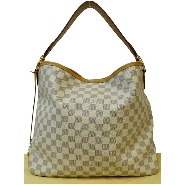 LOUIS VUITTON Delightful MM Damier Azur Hobo Shoulder Bag White