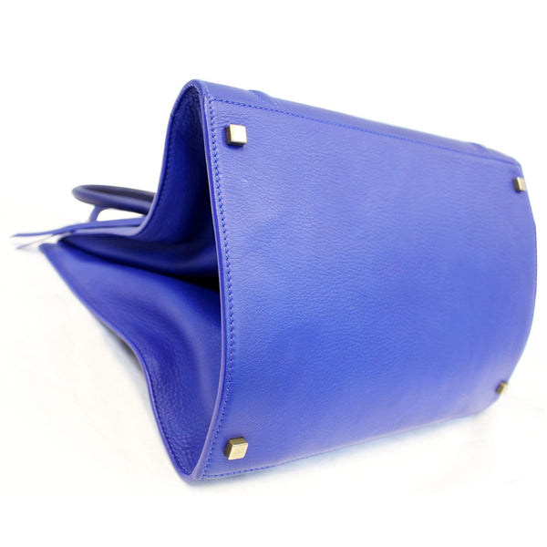 CELINE Phantom Luggage Medium Blue Leather Tote Bag-US