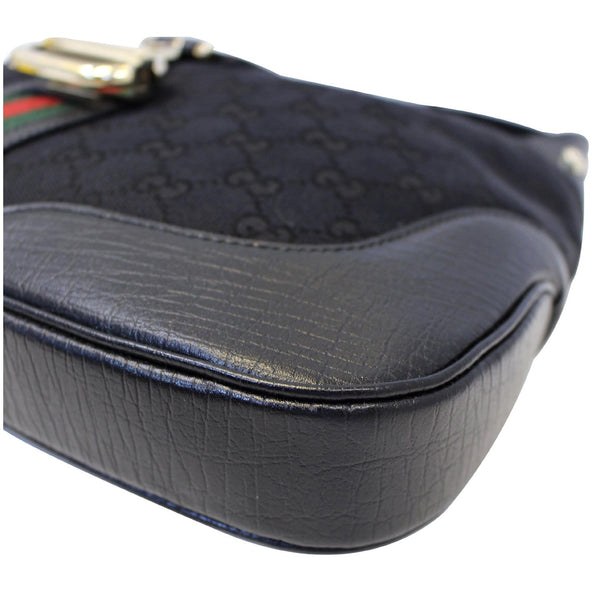 GUCCI GG Canvas Web Hobo Bag Black 130779-US