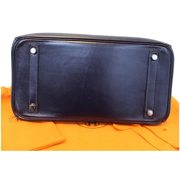 HERMES Birkin 30cm Smooth Calf Leather Silver Hardware Bag Navy Blue-US