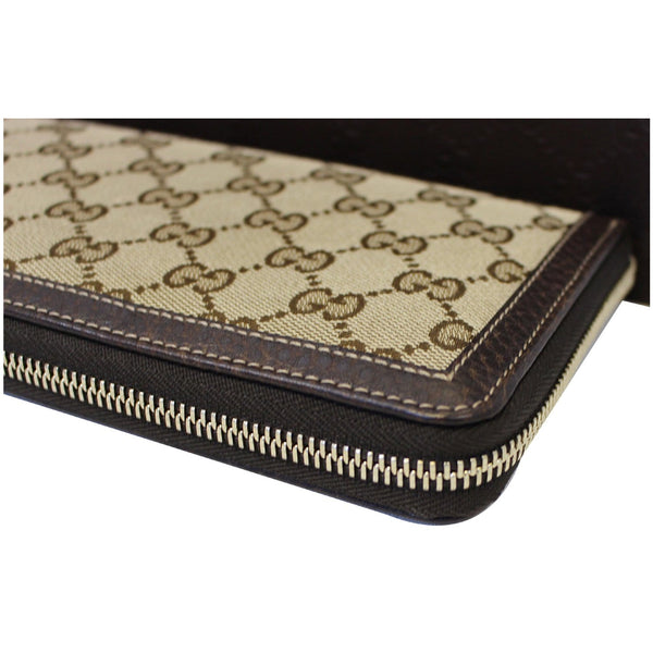 GUCCI Bamboo GG Canvas Zippy Organizer Wallet Beige 232977