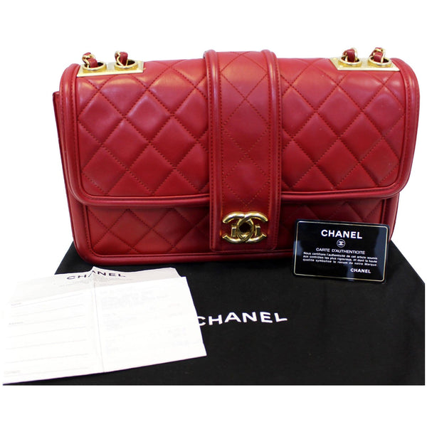 Chanel Flap Large Elegant CC Calfskin Shoulder Bag - leather