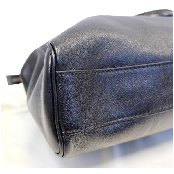 GUCCI Rebelle Top Handle Black Leather Satchel Handbag-US