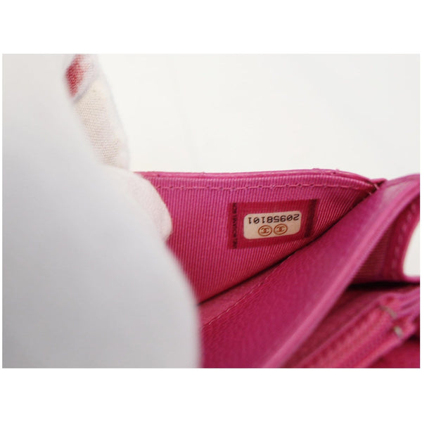 Chanel Wallet Classic Flap Caviar Leather Pink - chanel tag