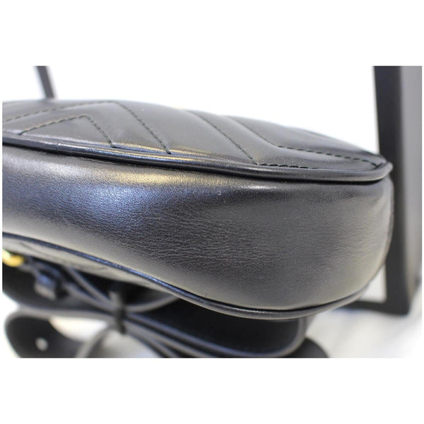 GUCCI GG Marmont Matelasse Black Leather Belt Bag 476434-US