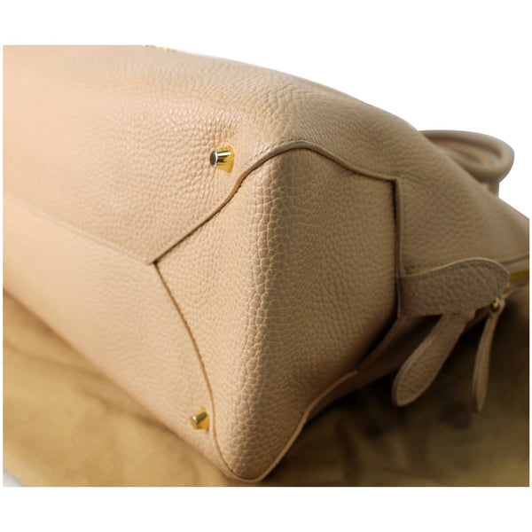 BURBERRY London Greenwood Grainy Leather Bowling Bag Nude