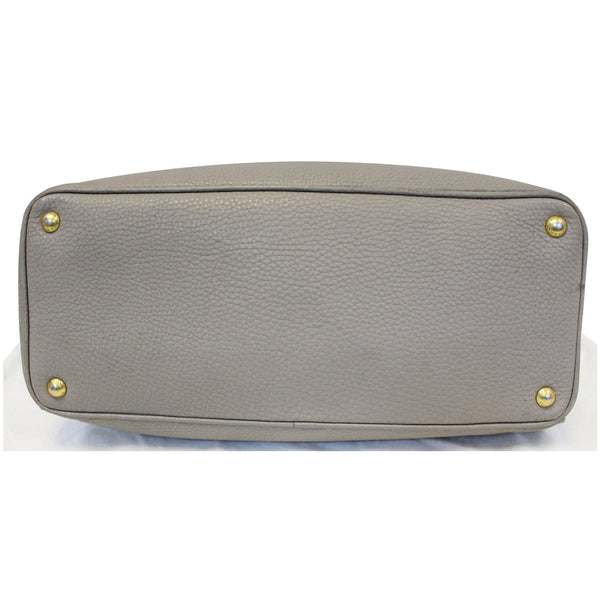 PRADA Pebbled Leather Large Tote Bag Grey-US