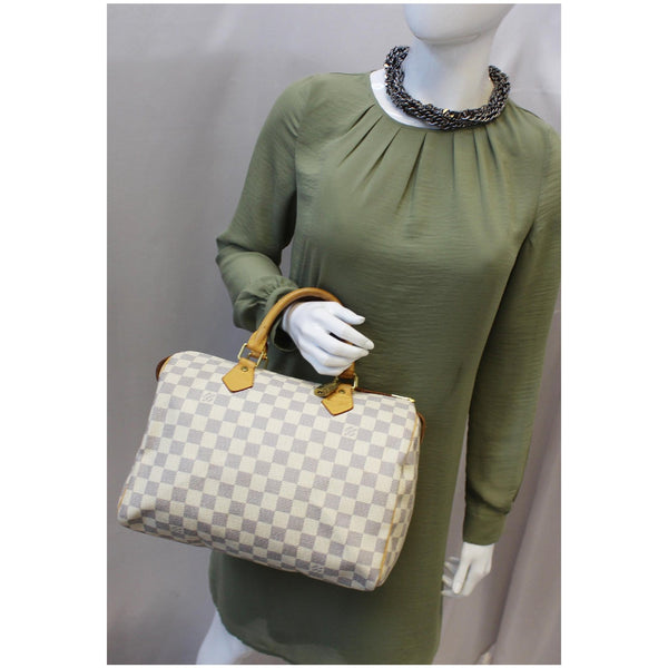 LV Speedy 30 Damier Azur Satchel Bag