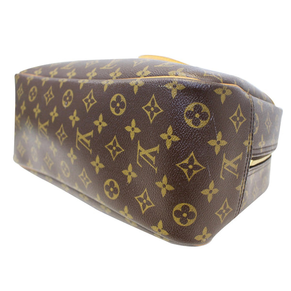 LOUIS VUITTON Deauville Monogram Canvas Boston Satchel Bag Brown