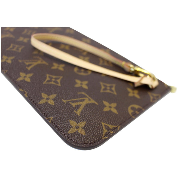 LOUIS VUITTON Pochette Wristlet Pouch Monogram Canvas Neverfull MM Brown/Red-US