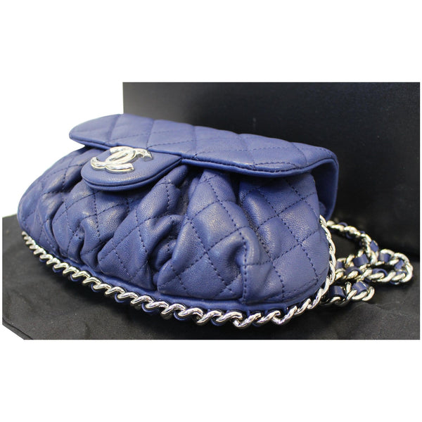 Chanel Chain Around Messenger Calfskin Crossbody Bag Navy Blue