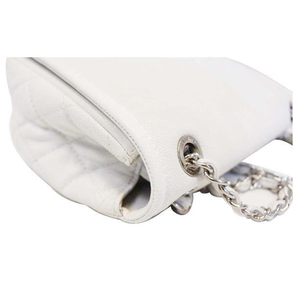 CHANEL Caviar Timeless CC Flap Shoulder Bag White