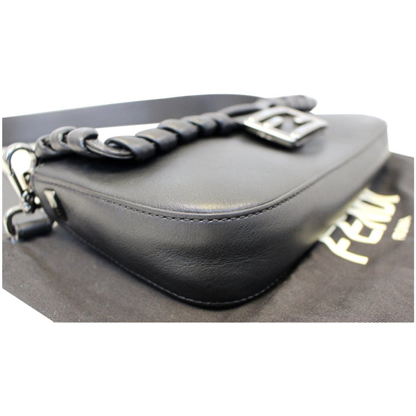 FENDI BAGUETTE Black Leather Shoulder Bag-US