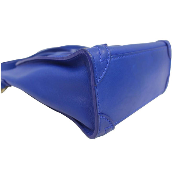 CELINE Nano Luggage Smooth Leather Tote Crossbody Bag Blue