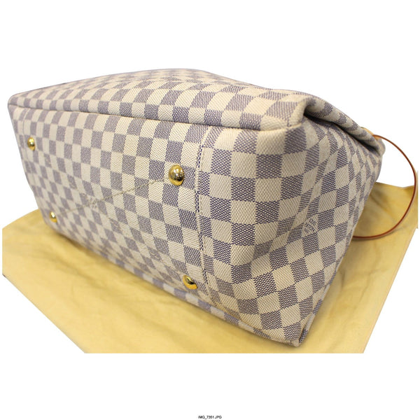 LOUIS VUITTON Artsy MM Damier Azur Shoulder Bag White