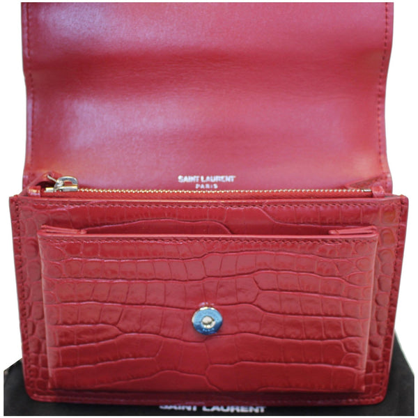 Yves Saint Laurent Sunset Crocodile Leather Wallet - front view