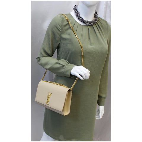YVES SAINT LAURENT Kate Medium Leather Crossbody Bag Beige