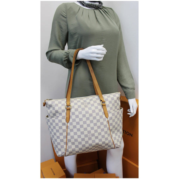 Louis Vuitton Totally GM Damier Azur Shoulder Bag White for women