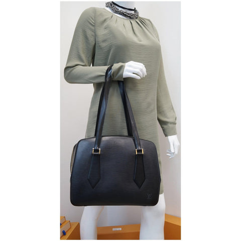 LOUIS VUITTON Voltaire Black Epi Leather Shoulder Bag Black