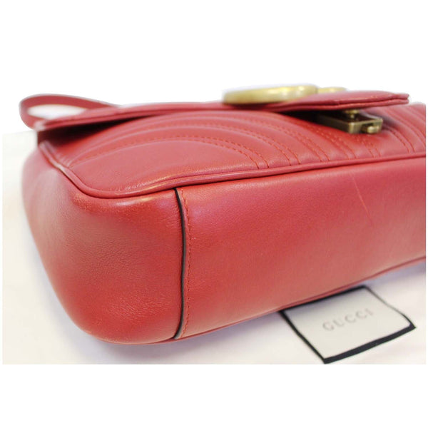 GUCCI GG Marmont Matelasse Red Leather Shoulder Bag-US