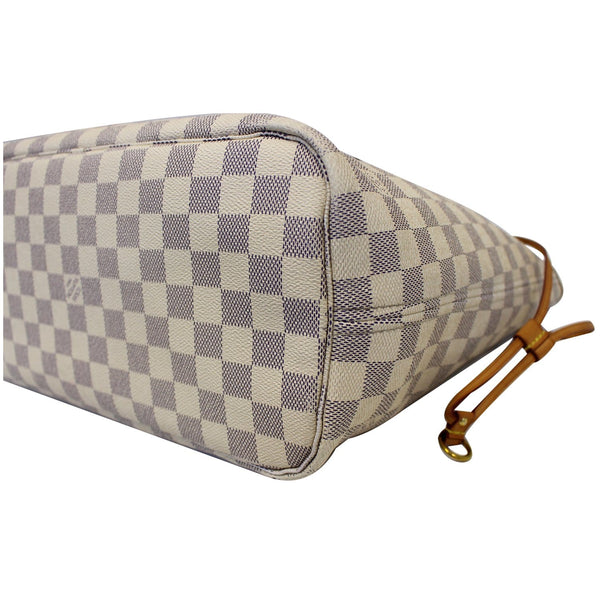 LOUIS VUITTON Neverfull MM Damier Azur Tote Shoulder Bag White