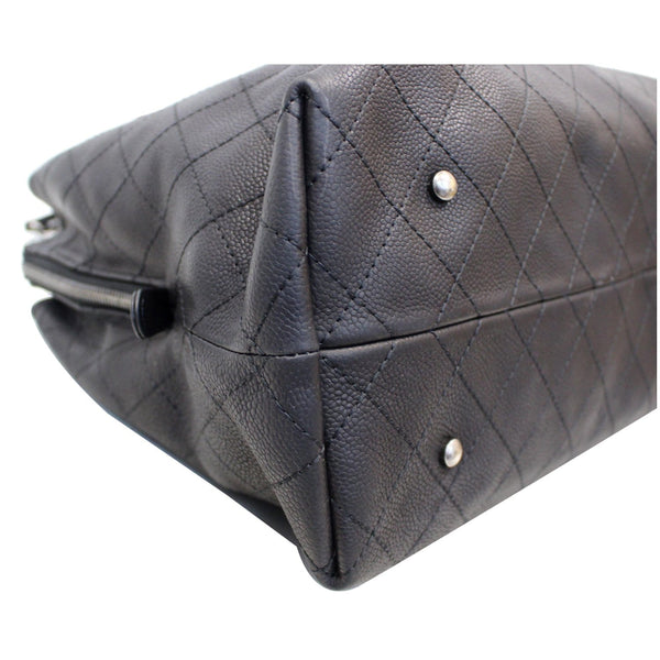 CHANEL Large Shopping Grained Vegetal Calfskin Tote Bag Black