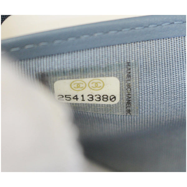 CHANEL Small Boy Long Caviar Leather Zip Around Wallet Blue