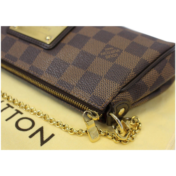 LOUIS VUITTON Pochette Eva Damier Ebene Clutch Bag Brown