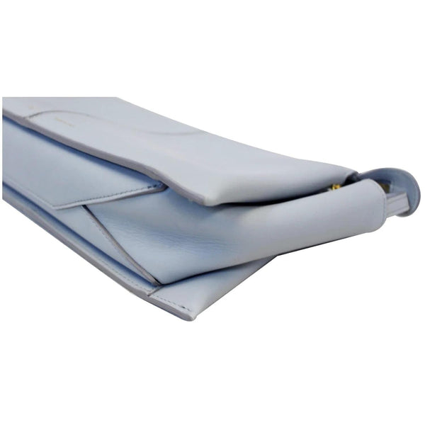 CELINE Trifold Smooth Leather Chain Crossbody Clutch Bag Blue