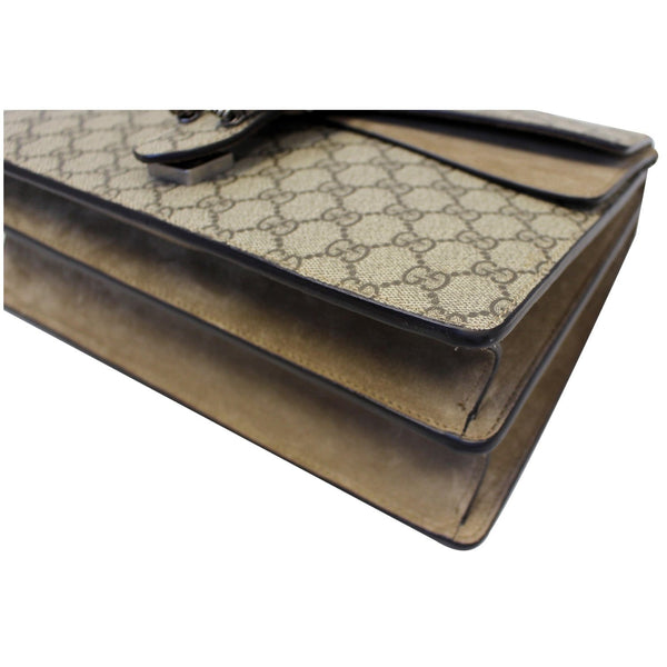 GUCCI Dionysus Medium GG Supreme Monogram Shoulder Bag Taupe