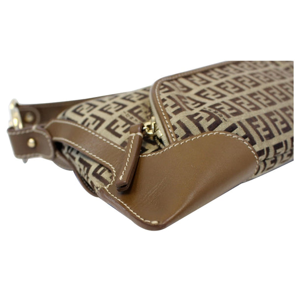 FENDI Zucca Small Canvas Shoulder Bag Beige-US