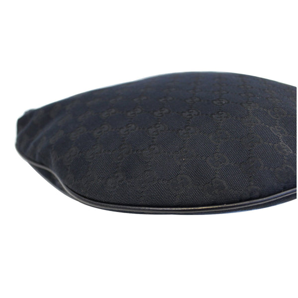 GUCCI GG Canvas Horsebit Medium Wave Hobo Bag Black-US