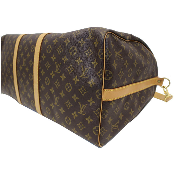 LOUIS VUITTON Keepall 55 Bandouliere Monogram Canvas Travel Bag Brown